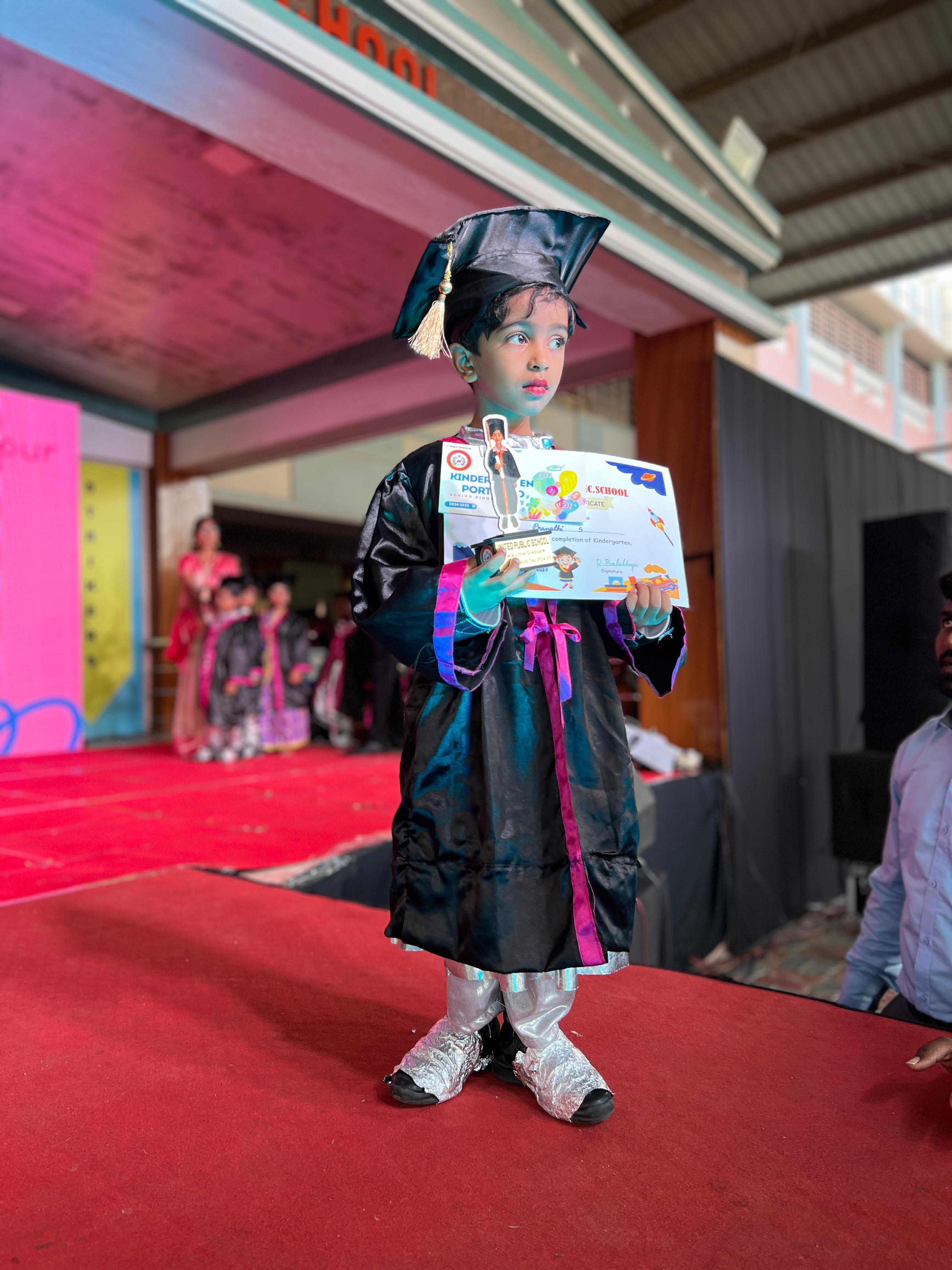 Kindergarten students celebrating
