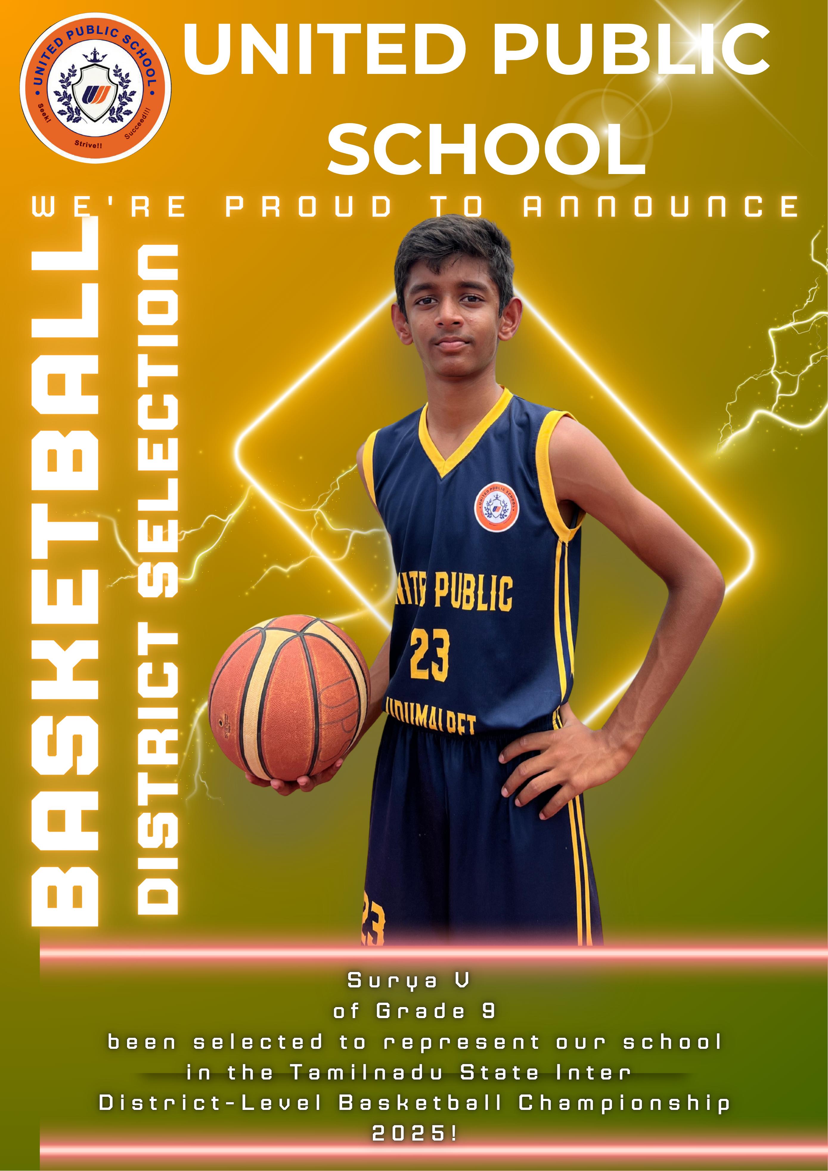 B.B. Mithran playing basketball